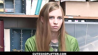Cute Skinny Tiny Teen Virgin Ava Parker Caught Shoplifting Has First Age Sex With Security Guardian For Bantam Cops